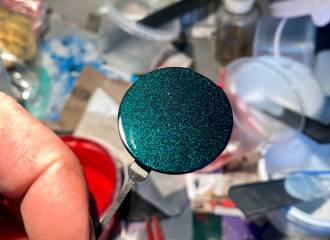 Образец цвета SJ FLUORITE GREEN на автомобиле - №3