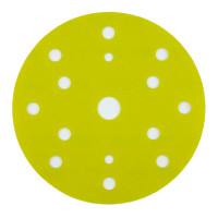 Абразивный круг на липучке 3М 255P+ Hookit (150 мм; 15 отв; Р600; золотой) фото 1