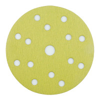Абразивный круг на липучке VX-GOLD (150 мм; 15 отв; Р100; золотой) фото 1