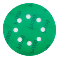 Абразивный круг на липучке VX-GREEN (125 мм; 8 отв; Р1000; зелёный) фото 1