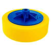 Круг полировальный AVE поролоновый жесткий на винте желтый (М14 150x50 мм) фото 1