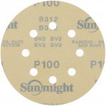 Абразивный круг на липучке SUNMIGHT GOLD B312 (125 мм; 8 отв; Р100; золотой) 58107