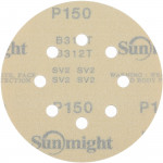 Абразивный круг на липучке SUNMIGHT GOLD B312T (125 мм; 8 отв; Р150; золотой) 58109