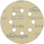 Абразивный круг на липучке SUNMIGHT GOLD B312T (125 мм; 8 отв; Р180; золотой) 58110
