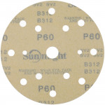 Абразивный круг на липучке SUNMIGHT GOLD B312T (150 мм; 15 отв; Р60; золотой) 44305