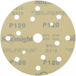 Абразивный круг на липучке SUNMIGHT GOLD B312 (150 мм; 15 отв; Р120; золотой) 44308