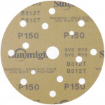 Абразивный круг на липучке SUNMIGHT GOLD B312T (150 мм; 15 отв; Р150; золотой) 44309