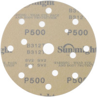 Абразивный круг на липучке SUNMIGHT GOLD B312T (150 мм; 15 отв; Р500; золотой) 44317 фото 1