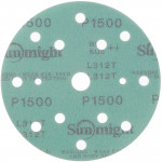 Абразивный круг на липучке SUNMIGHT FILM L312T+ (150 мм; 15 отв; Р1500; зеленый) 53022