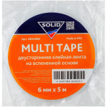 Двухсторонняя клейкая лента/скотч на вспененной основе SOLID Multi Tape 6 мм х 5 м, 1 шт. 383.0605
