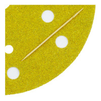 Абразивный круг на липучке 3М 255P+ Hookit (150 мм; 15 отв; Р80; золотой) фото 1