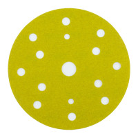 Абразивный круг на липучке 3М 255P+ Hookit (150 мм; 15 отв; Р120; золотой) фото 1