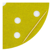 Абразивный круг на липучке 3М 255P+ Hookit (150 мм; 15 отв; Р120; золотой) фото 1