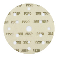 Абразивный круг на липучке 3М 255P+ Hookit (150 мм; 15 отв; Р220; золотой) фото 1