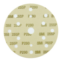 Абразивный круг на липучке 3М 255P+ Hookit (150 мм; 15 отв; Р280; золотой) фото 1
