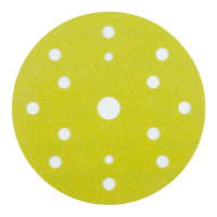 Абразивный круг на липучке 3М 255P+ Hookit (150 мм; 15 отв; Р320; золотой) фото 1