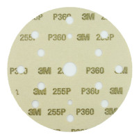 Абразивный круг на липучке 3М 255P+ Hookit (150 мм; 15 отв; Р360; золотой) фото 1