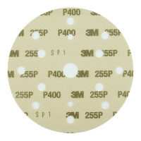 Абразивный круг на липучке 3М 255P+ Hookit (150 мм; 15 отв; Р400; золотой) фото 1